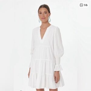 Pomander place Tuckernuck white kenzo dress long sleeve v neck